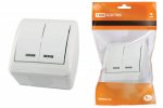 Tdm Выключатель 2-кл. открытой установки с подсветкой IP44 10А SQ1818-0004