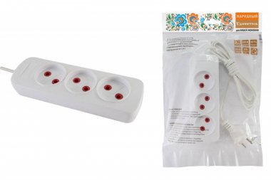 Фотография товара 'Tdm Удлинитель народный УН3 3 гнезда, 1,5метра SQ1303-1200'