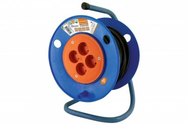 Фотография товара 'Tdm Удлинитель на катушке силовой народный 4 гнезда ПВС 3500 Вт SQ1307-0524'