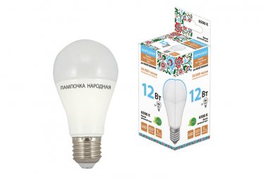 Фотография товара 'Tdm Лампа светодиодная НЛ-LED-A60-12 Вт-230 В-6500 К-Е27, (60х108 мм), Народная SQ0340-1513'