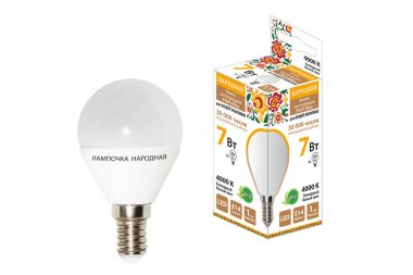 Фотография товара 'Tdm Лампа светодиодная FG45-7 Вт-230 В-4000 К–E14 Народная SQ0340-0186'