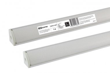 Фотография товара 'Tdm Алюминиевый профиль угловой 1616 (1 м), матовый рассеиватель, 2 заглушки, 2 крепежа SQ0331-0487'