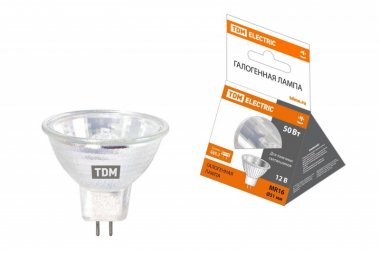 Фотография товара 'Tdm Лампа галогенная с отражателем MR16 - 50 Вт - 12 В - GU5.3 SQ0341-0007'