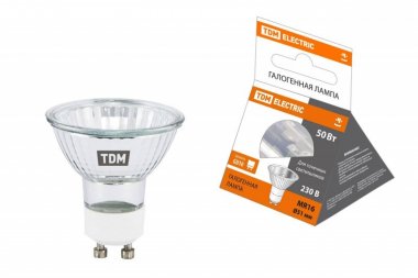 Фотография товара 'Tdm Лампа галогенная с отражателем MR16 (JCDRC) - 50 Вт - 230 В - GU10 SQ0341-0011'