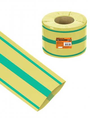 Фотография товара 'Tdm SQ0518-0136 Термоусаживаемая трубка ТУТнг 80/40 желто-зеленая (25 м/ролл)'