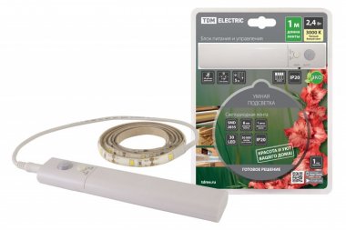 Фотография товара 'Tdm Умная подсветка SMD2835-30LED/m-IP20-5В-2,4Вт-3000 К(1 м), датчик движ., 4хААА SQ0331-0502'