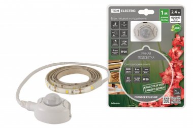 Фотография товара 'Tdm Умная подсветка SMD2835-30LED/m-IP20-5В-2,4Вт-6000К(1 м),датчик движ.и освещ.,акк. Li-Ion1100мАч SQ0331-0501'