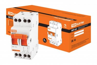 Фотография товара 'Tdm Модульный переключатель трехпозиционный МП-63 2P 40А SQ0224-0016'