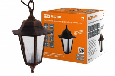 Фотография товара 'Tdm Светильник садово-парковый НСУ 06-60-001 шестигранник, подвес, пластик, SQ0330-0783'