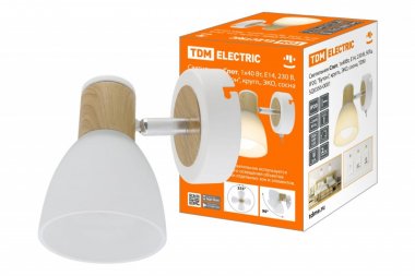 Фотография товара 'Tdm Светильник Спот, 1х40Вт, Е14, 230 В, 50 Гц, IP20, "Бутон", круглый, ЭКО, SQ0356-0001'