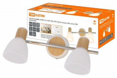 Фотография товара 'Tdm Светильник Спот, 2х40Вт, Е14, 230 В, 50 Гц, IP20, "Бутон", планка, ЭКО, SQ0356-0003'