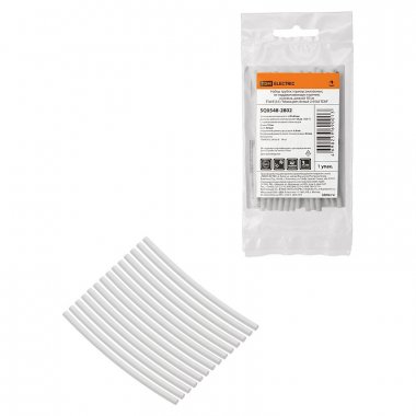 Фотография товара 'Tdm SQ0548-2802 Набор трубок термоусаживаемых, клеевых "Моноцвет, белый 2,4/0,8'