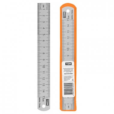 Фотография товара 'Tdm SQ1018-0501 Линейка измерительная металлическая 15 см "Рубин"'