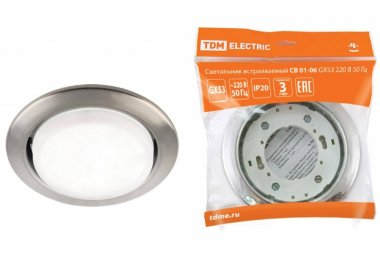 Фотография товара 'Tdm Светильник встраиваемый СВ 01-06 GX53 220 В 50 Гц SQ0359-0060'