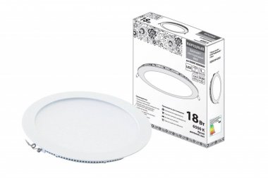 Фотография товара 'Tdm Светильник ультратонкий встраиваемый светодиодный "Даунлайт НАРОДНЫЙ" СВО 18 Вт 6500К SQ0329-0243'