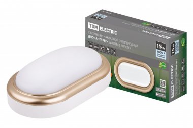 Фотография товара 'Tdm Светильник накладной LED ДПО "Антарес" 15Вт 4000К овал 221*131*68 мм IP54 SQ0354-0020'