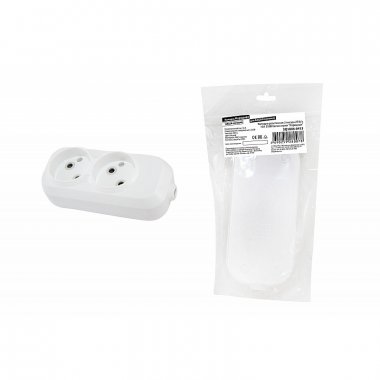 Фотография товара 'Tdm SQ1806-0413 Колодка розеточная 2 гнезда 2П б/з 10А 250В белая серии "Народная"'