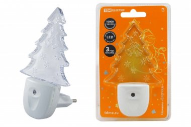 Фотография товара 'Tdm Ночник "Елочка" с датчиком света, светодиодный, 0.3 Вт 220 В SQ0357-0010'