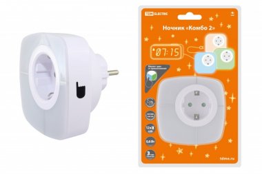 Фотография товара 'Tdm Ночник "Комбо 2", 12LED, 55 лм/Вт, датчик освещения, 220 В, SQ0357-0028'