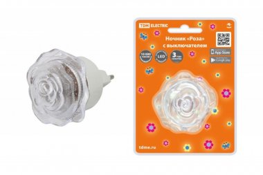 Фотография товара 'Tdm Ночник "Роза" с выключателем, 0,4 Вт, 220 В SQ0357-0032'