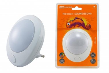 Фотография товара 'Tdm Ночник "Хамелеон" D 75 с выключателем, 0,5 Вт, 220 В SQ0357-0007'