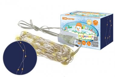 Фотография товара 'Tdm Гирлянда светодиодная "Роса100" 100LED, 3000К, 250 В, SQ0361-0057'