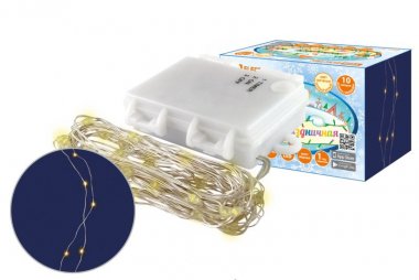 Фотография товара 'Tdm Гирлянда светодиодная "Роса100" 100LED, 3000К, 3хАА, наружное использование, IP65, SQ0361-0058'