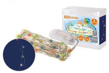 Фотография товара 'Tdm Гирлянда светодиодная "Роса50" 50LED, 5м, 2хCR2032 , SQ0361-0060'