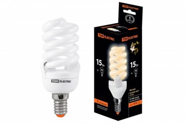 Фотография товара 'Tdm Лампа энергосберегающая КЛЛ-FSТ2-15 Вт-2700 К–Е14 SQ0323-0055'