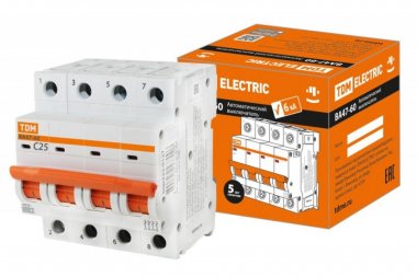 Фотография товара 'Tdm Автоматический выключатель ВА47-60 4Р 25А 6кА SQ0223-0127'