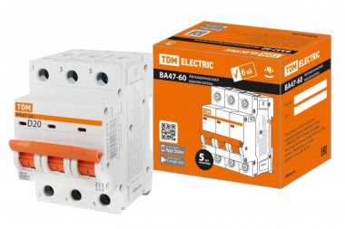 Фотография товара 'Tdm Автоматический выключатель ВА47-60 3Р 25А 6кА SQ0223-0175'