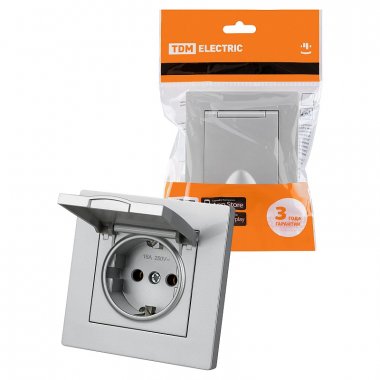 Фотография товара 'Tdm SQ1816-0238 Розетка 2П+З 16А 250В IP44 с крышкой'