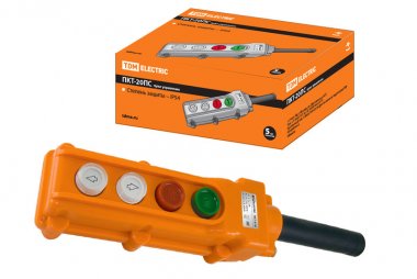 Фотография товара 'Tdm Пульт управления ПКТ-20ПС, кнопки Пуск с фиксацией, Стоп, вверх, вниз, IP54 SQ0706-0007'