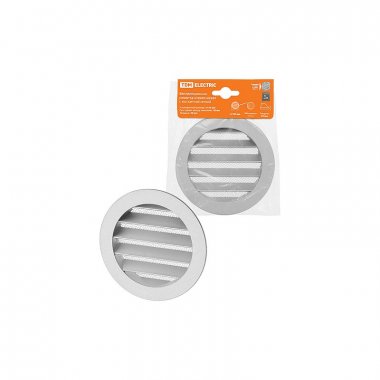 Фотография товара 'Tdm SQ1807-0800 Решетка вентиляционная круглая алюминиевая с москитной сеткой, с фланцем d100'