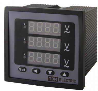 Фотография товара 'Tdm Цифровой вольтметр ЦП-В72х3 0-320кВ-0,5-Р (трехфазный) SQ1102-0526'