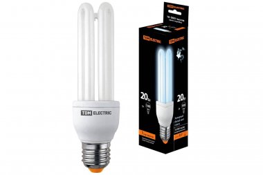 Фотография товара 'Tdm Лампа энергосберегающая КЛЛ-3U-20 Вт-4000 К–Е27 (41х156 мм), SQ0323-0044'