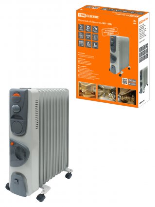 Фотография товара 'Tdm Масляный обогреватель МО-11ТВ, 2500 Вт, 11 сек, вентилятор, регулировка мощности (1000/1500/2500+400 Вт), термостат, SQ2501-0913'