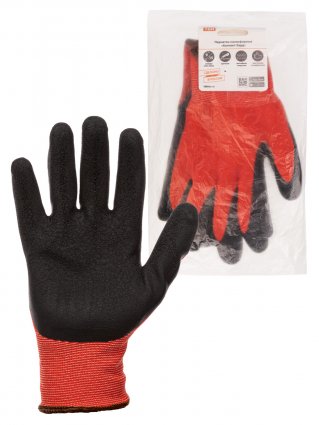 Фотография товара 'Tdm Перчатки полиэфирные "Контакт-Хард", рельефное латексное покрытие, SQ1016-0320'