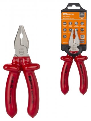 Фотография товара 'Tdm Пассатижи диэлектрические, 160 мм, 1000 В, CR-V, «ПрофиЭлектрик», SQ1010-1102'