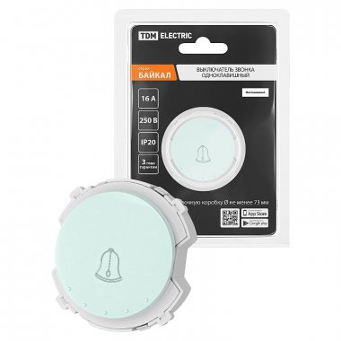 Фотография товара 'Tdm SQ1819-0153 Выключатель звонка 1-кл. 16А 250В фисташковый, "Байкал"'