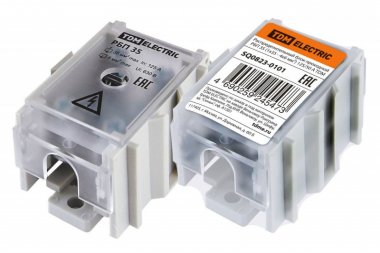 Фотография товара 'Tdm Распределительный блок проходной РБП 35 (1х35 - 4х6 мм2) 125/50 А SQ0823-0101'