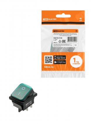 Фотография товара 'Tdm SQ0746-0166 KCD4-201N/HS 250В AC/DC, 2P, 15А, (4с), ON-OFF'