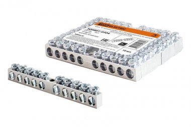 Фотография товара 'Tdm Шина "N" нулевая 6х9мм 10/1 (10 групп/крепеж по центру) никелированная SQ0801-0304'