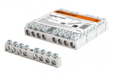 Фотография товара 'Tdm Шина "N" нулевая 6х9мм 8/1 (8 групп/крепеж по центру) никелированная SQ0801-0303'