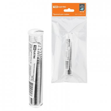 Фотография товара 'Tdm SQ1025-1607 Припой ПОС 40, трубка с канифолью, ГОСТ 21931-76, ?0,8 мм'