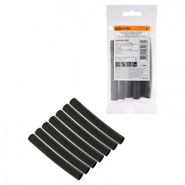 Фотография товара 'Tdm SQ0548-3207 Набор трубок термоусаживаемых, клеевых "Моноцвет, черный 9,5/3,0'