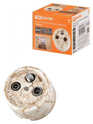 Фотография товара 'Tdm Розетка TV+R+ SAT оконечная мраморная «Болонь», SQ1820-0157'