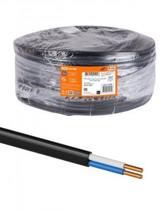 Фотография товара 'Tdm Кабель ВВГ-П нг(А)-LS 2х1,5 ок(N)-0,66 ГОСТ (200м), SQ0117-0449'