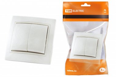 Фотография товара 'Tdm Выключатель 2 клавишный 10А'