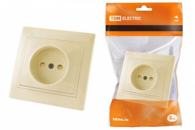 Фотография товара 'Tdm Розетка 2П с защитными шторками 10А 250В'